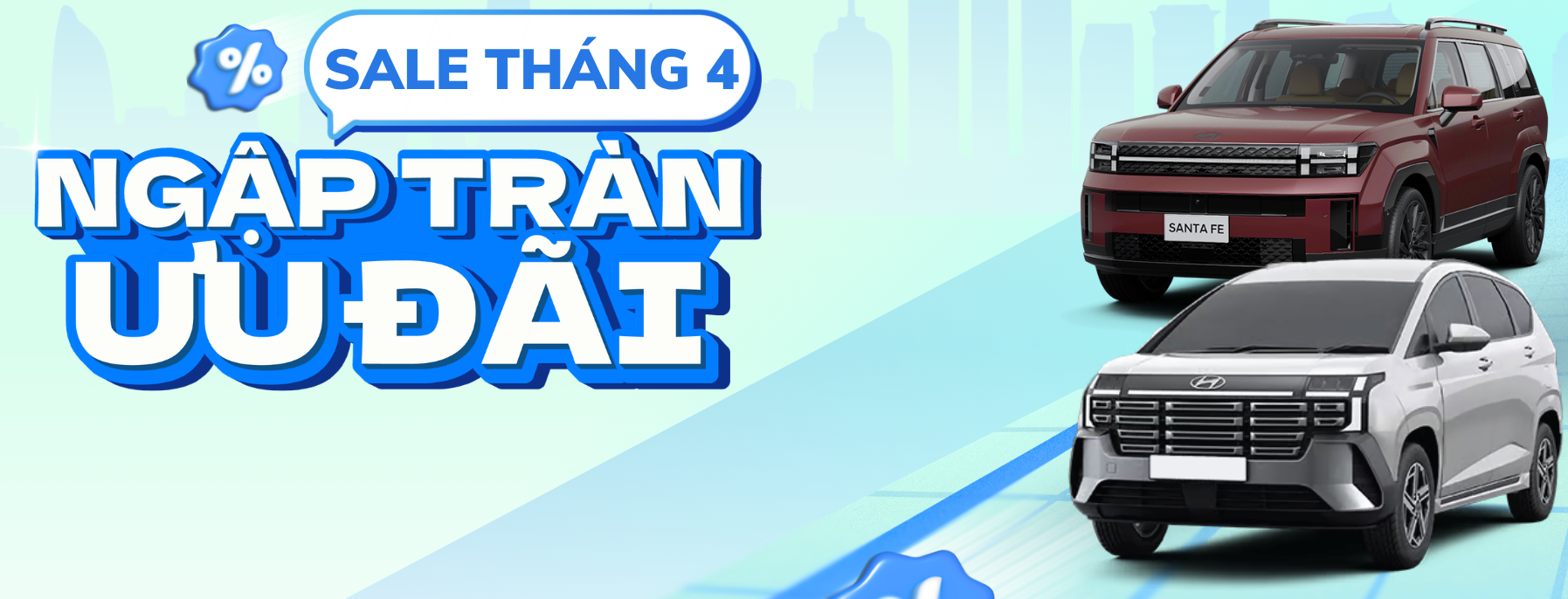 Banner Ngang Sale Khuyến Mãi Giữa Tháng Hiện đại Xanh Cam